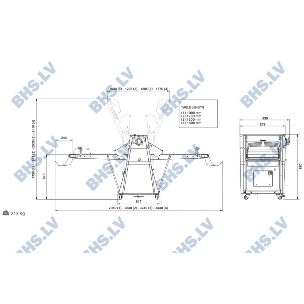 Manual dough sheeter R62/10I with inventer