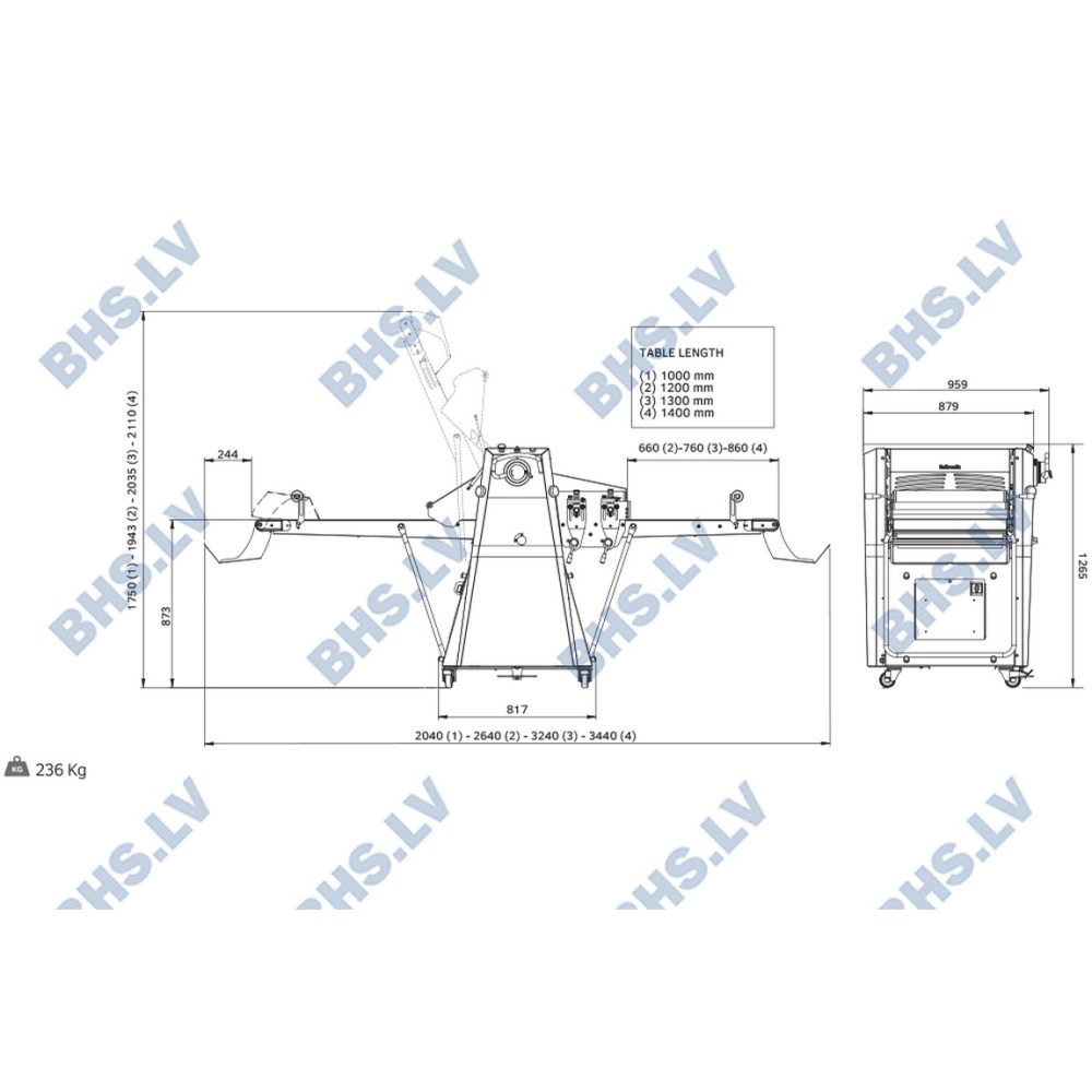 Mīklas rullis R62T/12 ar inventoru