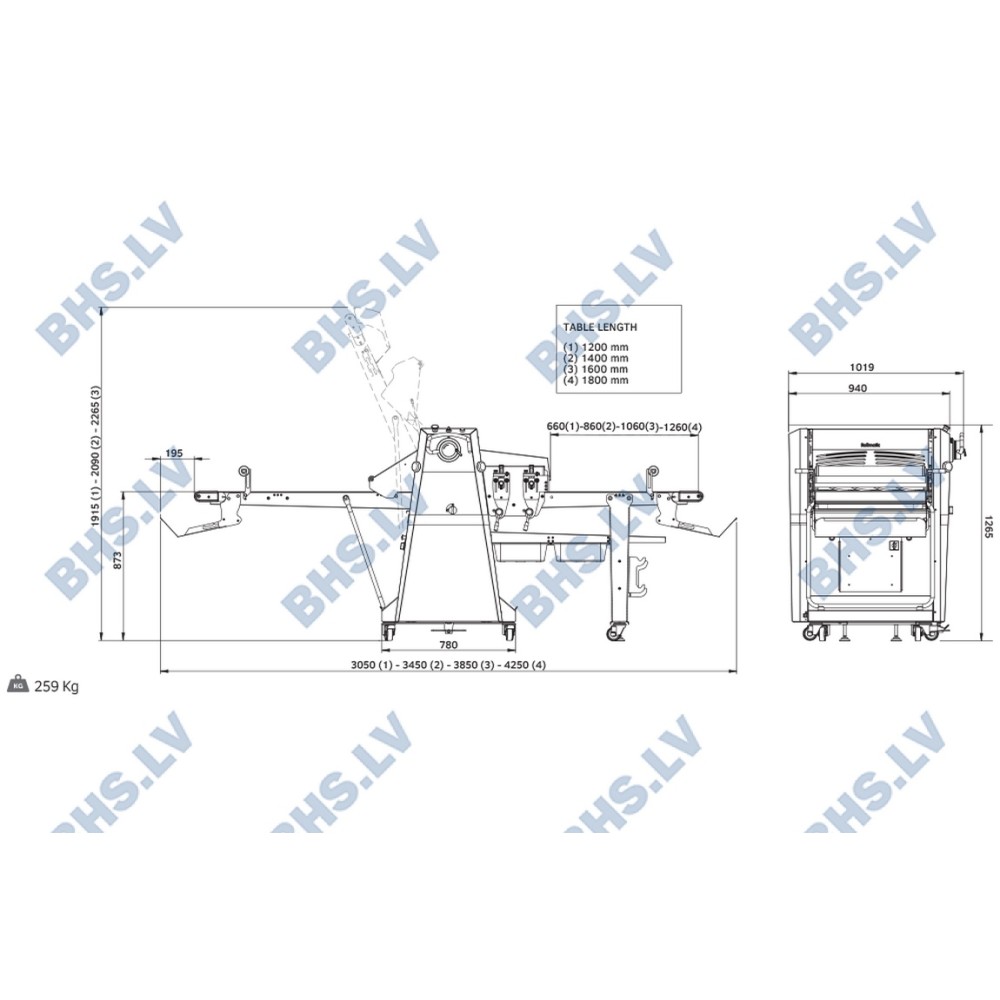 Mīklas rullis R65T/14 ar inventoru