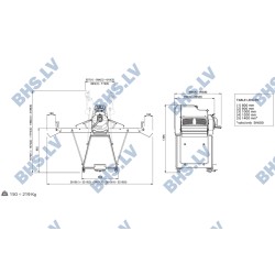 Manual dough sheeter SH500/08 with base