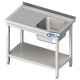 Metal table with sink and shelf 1000