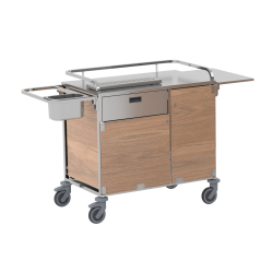 Breakfast distribution trolley for in-room trays preperation with doors A-CARE C/SP