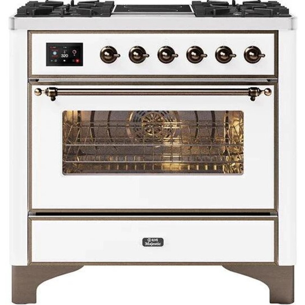 Ilve Majestic 90 cm gāzes un indukcijas plīts Ilve Majestic 90 cm gāzes un indukcijas plīts