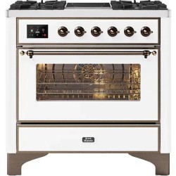 Плита с духовкой Ilve Majestic 90 см с 4 газовыми конфорками и двойной индукционной зоной