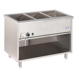 Laisvai pastatomas bain-marie 3xGN 1/1, su bendru temperatūros valdymu