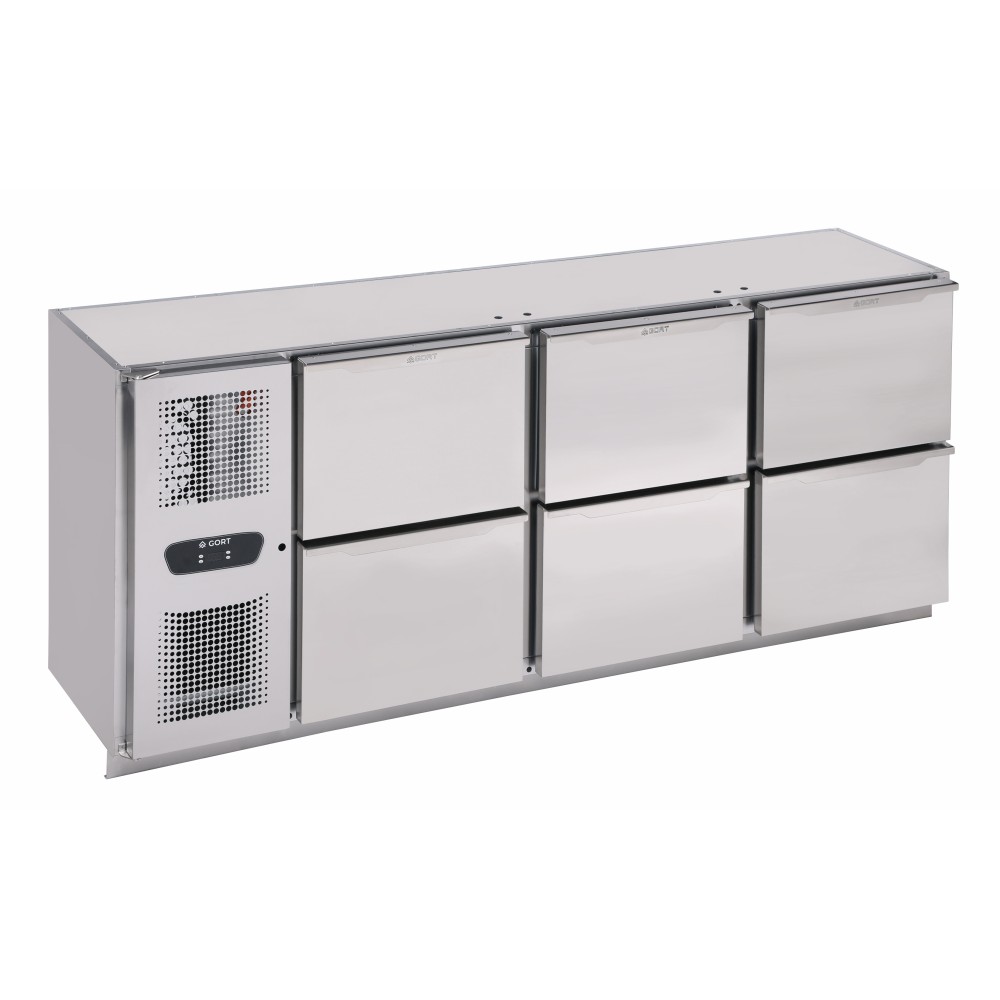 Commercial Grade Bar Refrigerator with 6 Drawer Sections Commercial Grade Bar Refrigerator with 6 Drawer Sections