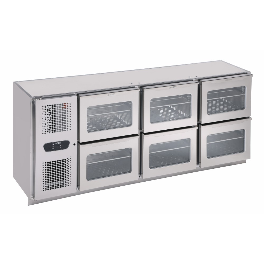 Professional Bar Refrigerator with Glass Drawers - 237L