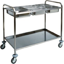 Chariot de service en acier inoxydable GN1/1 CA1386