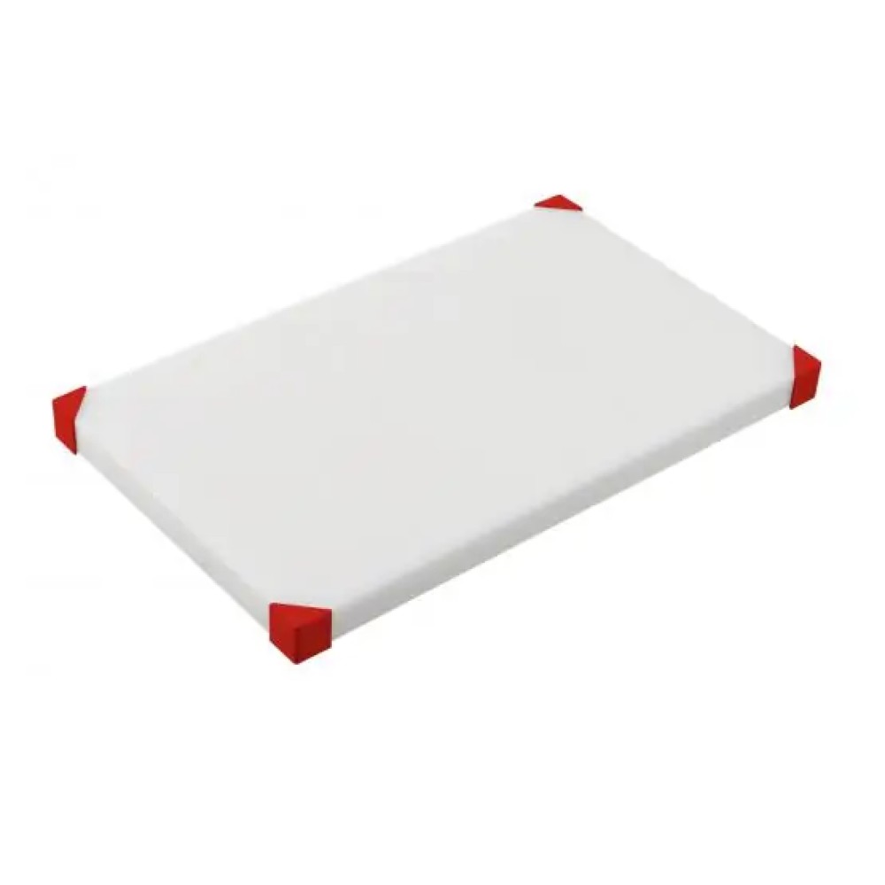 Planche de coupe rouge 50x30x34 avec support antidérapant