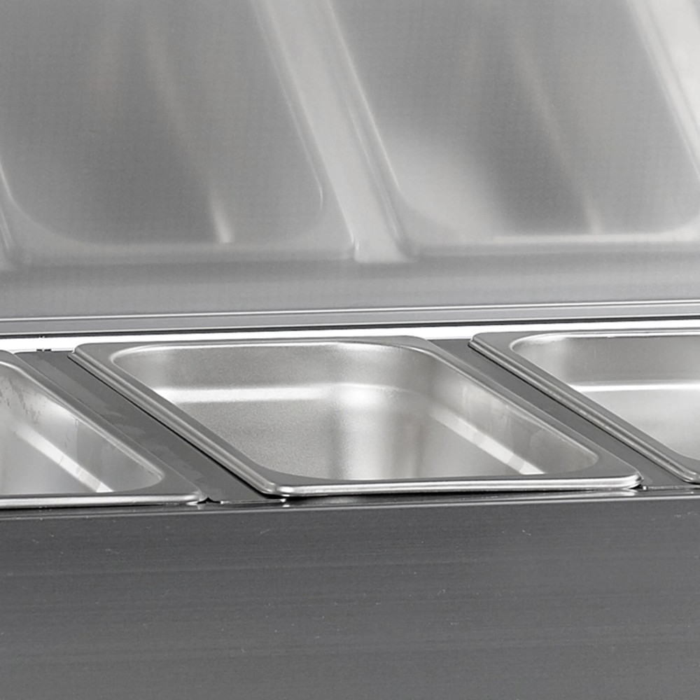Vitrine réfrigérée inox 7 GN1/4 pour sushi Vitrine réfrigérée inox 7 GN1/4 pour sushi