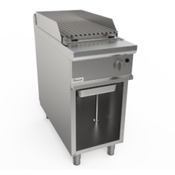 Lavastone ribbed gas griddle with neutral cabinet LQ/BS1BB