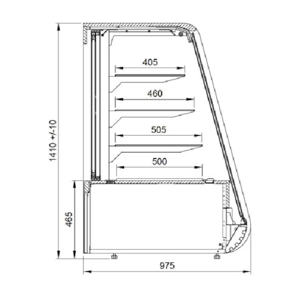 Neutrali konditerinė vitrina Dolce R-1 90 (C-1 DC 90/NE)