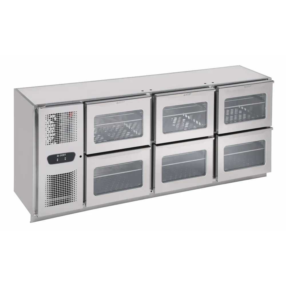 Professional Bar Refrigerator with Glass Drawers - 237L