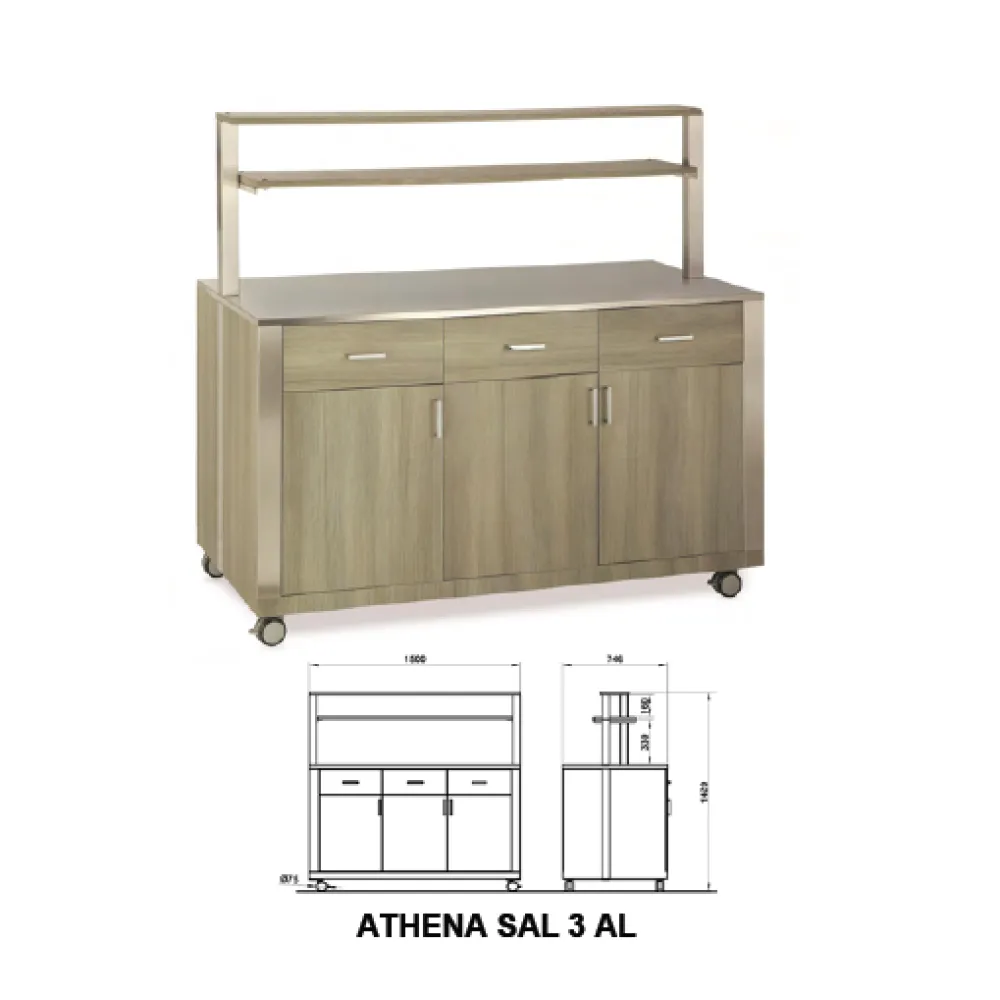 НЕЙТРАЛЬНЫЙ МОДУЛЬ С ВЕРХНИМИ ПОЛКАМИ, ДВЕРЦАМИ И ЯЩИКАМИ ATHENA SAL 3 AL