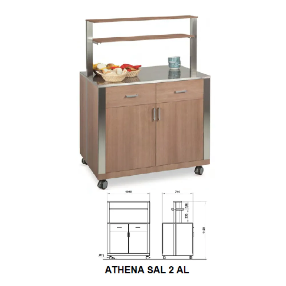 НЕЙТРАЛЬНЫЙ МОДУЛЬ С ВЕРХНИМИ ПОЛКАМИ, ДВЕРЦАМИ И ЯЩИКАМИ ATHENA SAL 2 AL