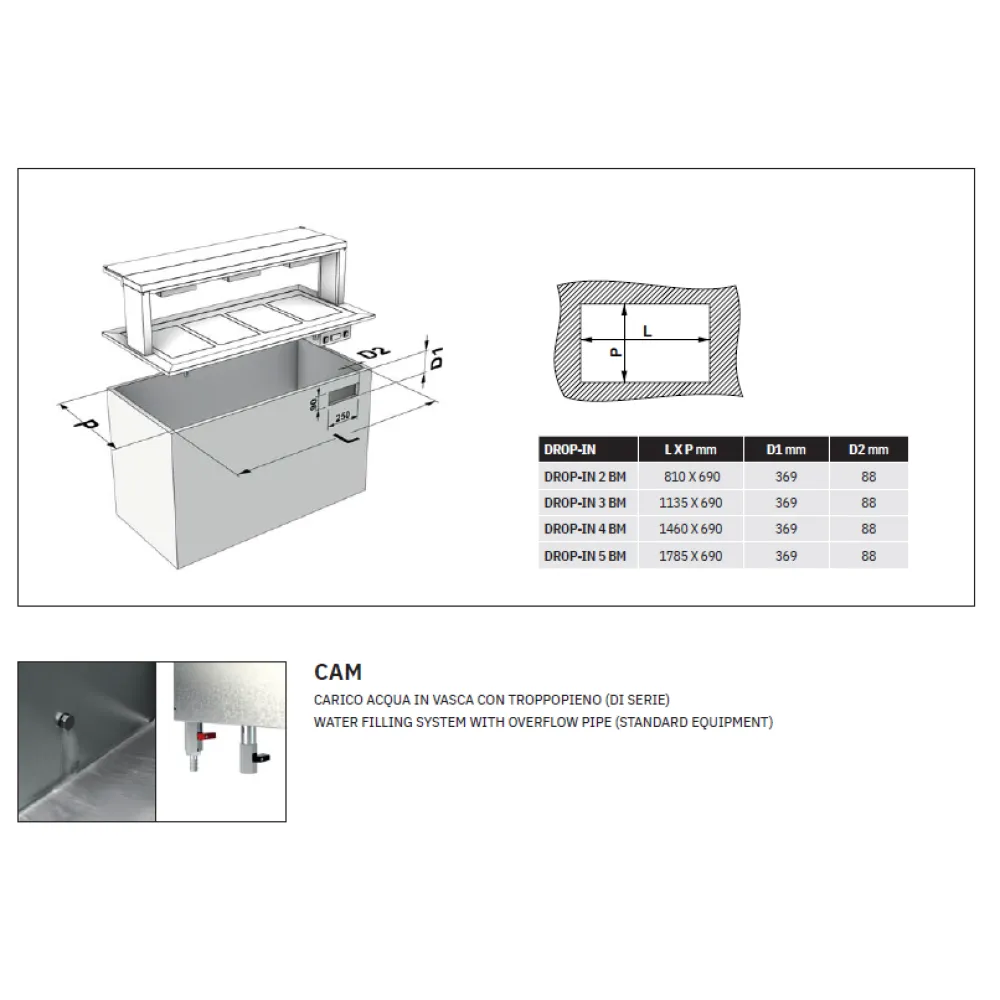 Bain-Marie Drop-In Heating Well 4GN