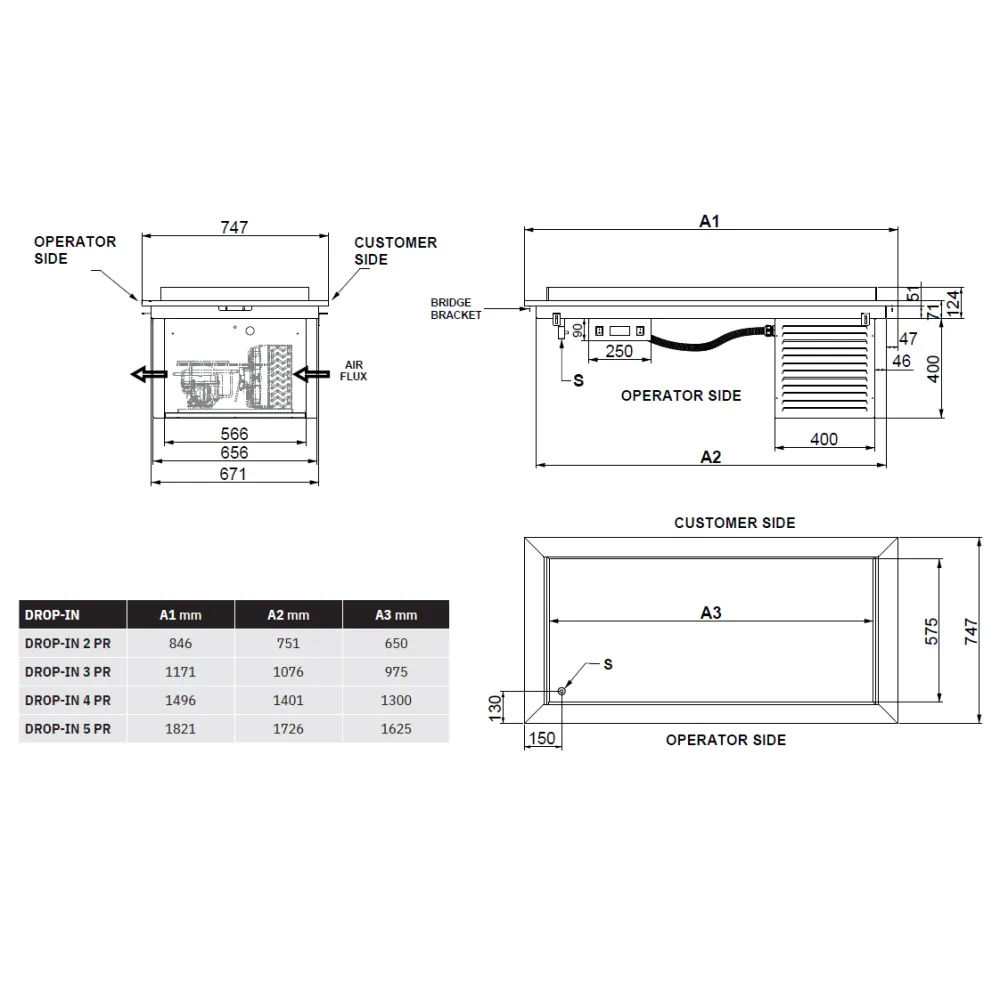 Stainless Steel Drop-In Refrigerated Unit with Digital Control Stainless Steel Drop-In Refrigerated Unit with Digital Control