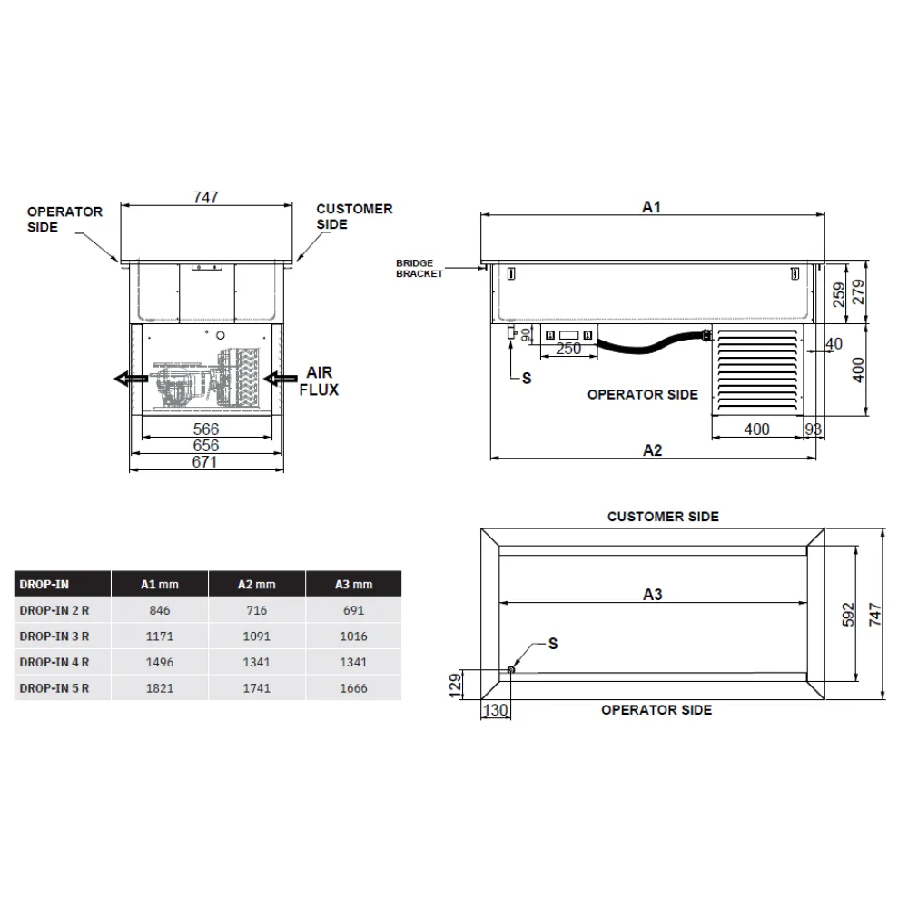 Aukstais Marmīts DROP-IN-3R - 3 GN 1/1 Aukstais Marmīts DROP-IN-3R - 3 GN 1/1