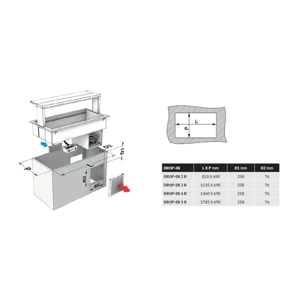 Aukstais Marmīts DROP-IN-3R - 3 GN 1/1 Aukstais Marmīts DROP-IN-3R - 3 GN 1/1