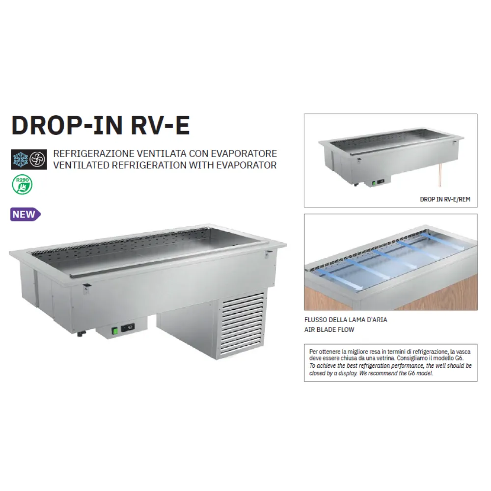 Встраиваемый холодный мармит с испарителем DROP-IN-3RV Встраиваемый холодный мармит с испарителем DROP-IN-3RV