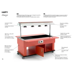 HEATED BAIN MARIE BUFFET WITH INFRARED LAMPS HAPPY 3 BM/INFRA