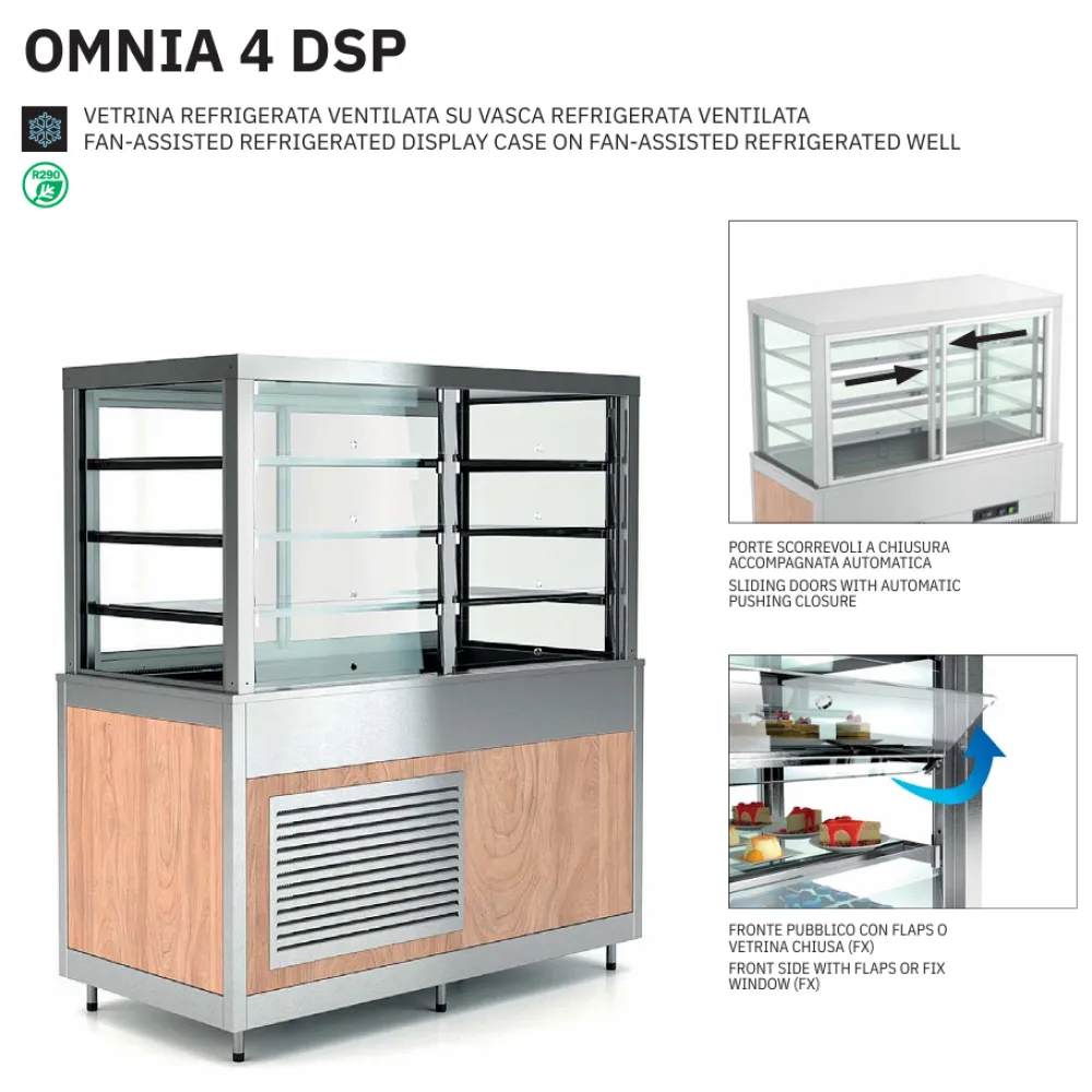 Витрина для продуктов с вентилятором OMNIA 4DSP/FX