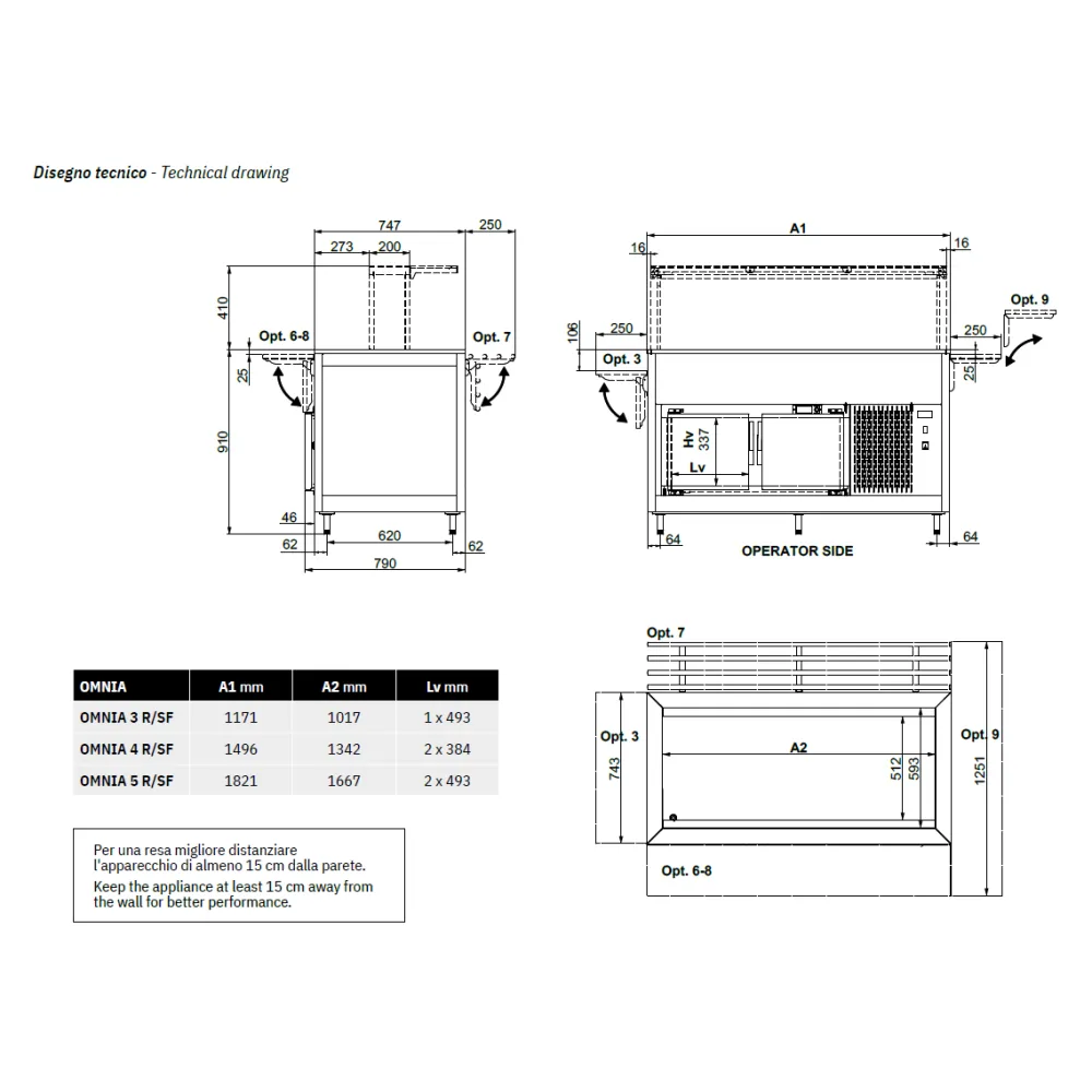 Külm Buffet Ventilaatoriga - OMNIA 4RV/SF
