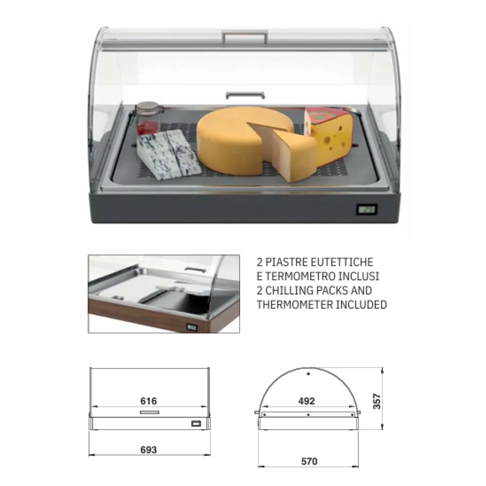 Premium Frosted Display Case for Desserts and Snacks