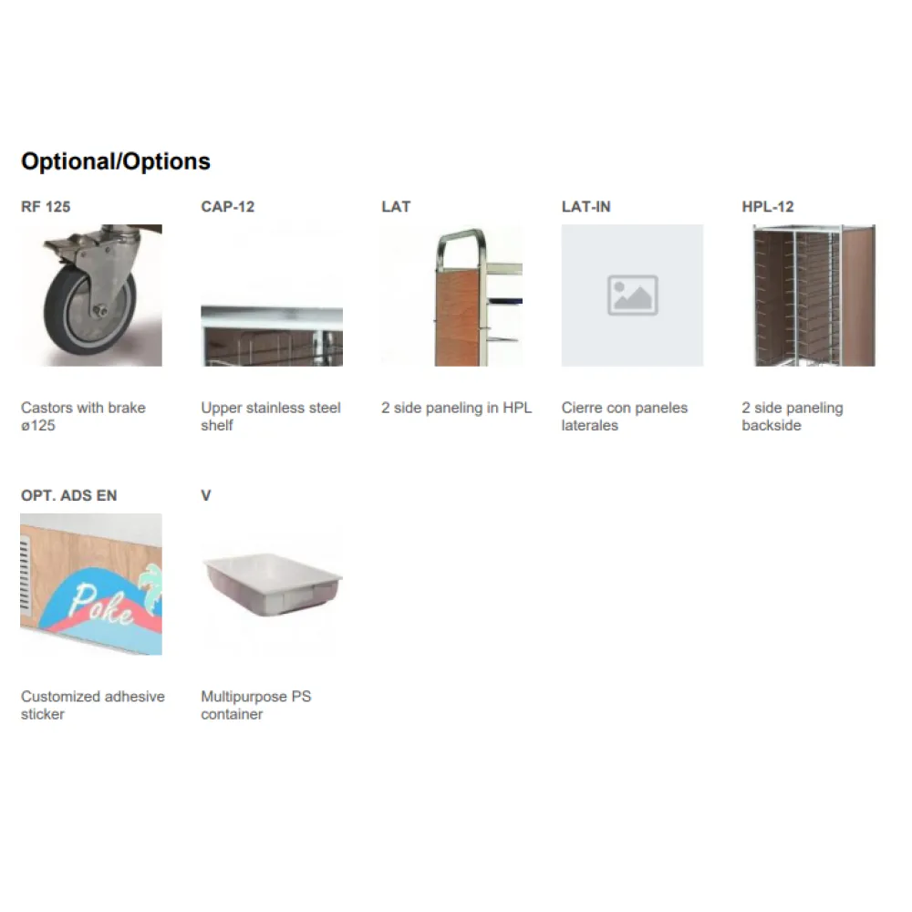 Профессиональная тележка для подносов TRAY 12