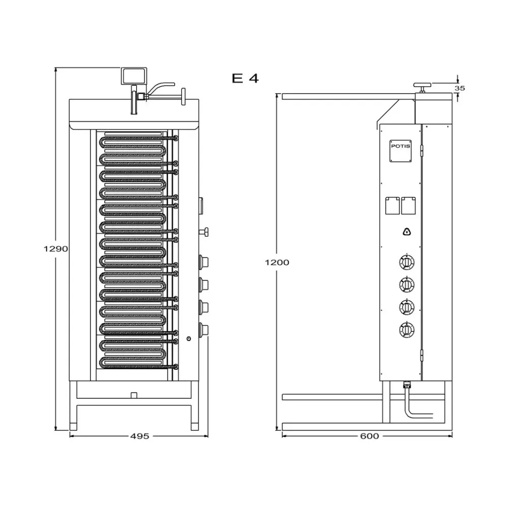 E4 elektrinis giroskopo grilis - 80 kg