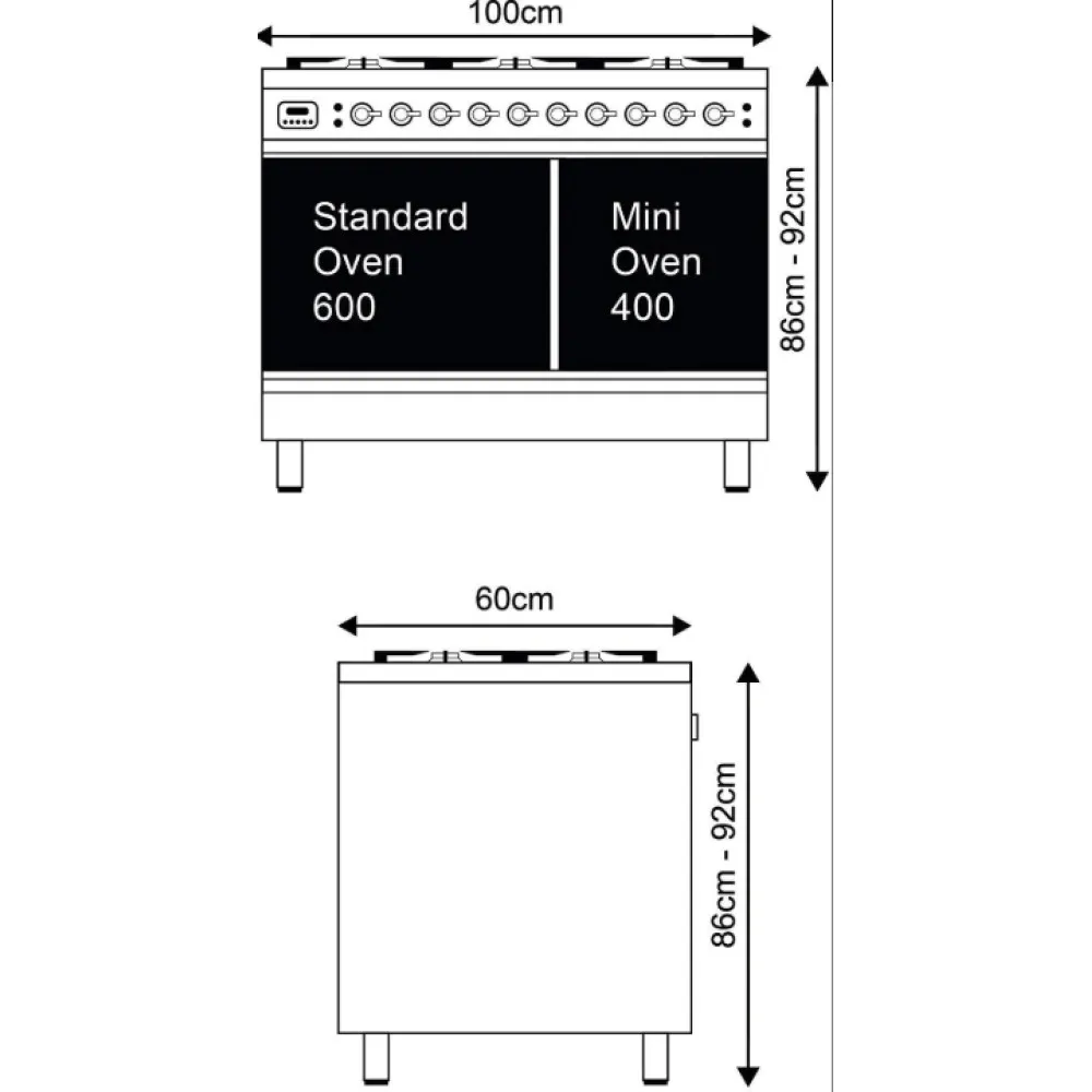 ILVE Nostalgie PD10FWE3 Chef's Range Cooker