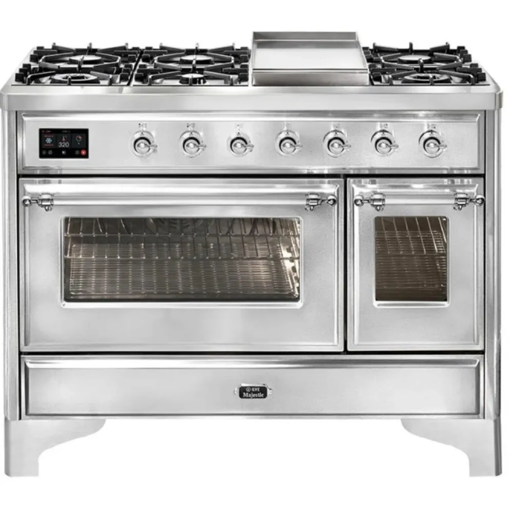 Ilve Majestic Milano MD10IDNE3 с 6 газовыми конфорками и двойной духовкой