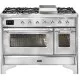 Ilve Majestic Milano MD10IDNE3 с 6 газовыми конфорками и двойной духовкой