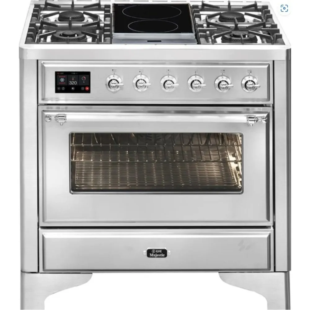 Cuisinière Ilve 90 cm avec Feux Gaz et Induction