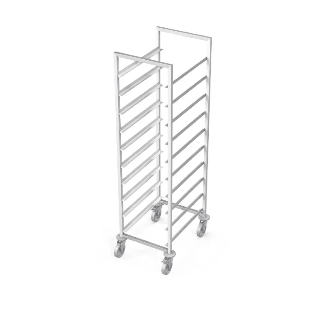 Chariot en inox pour 14 plateaux de boulangerie 600x400