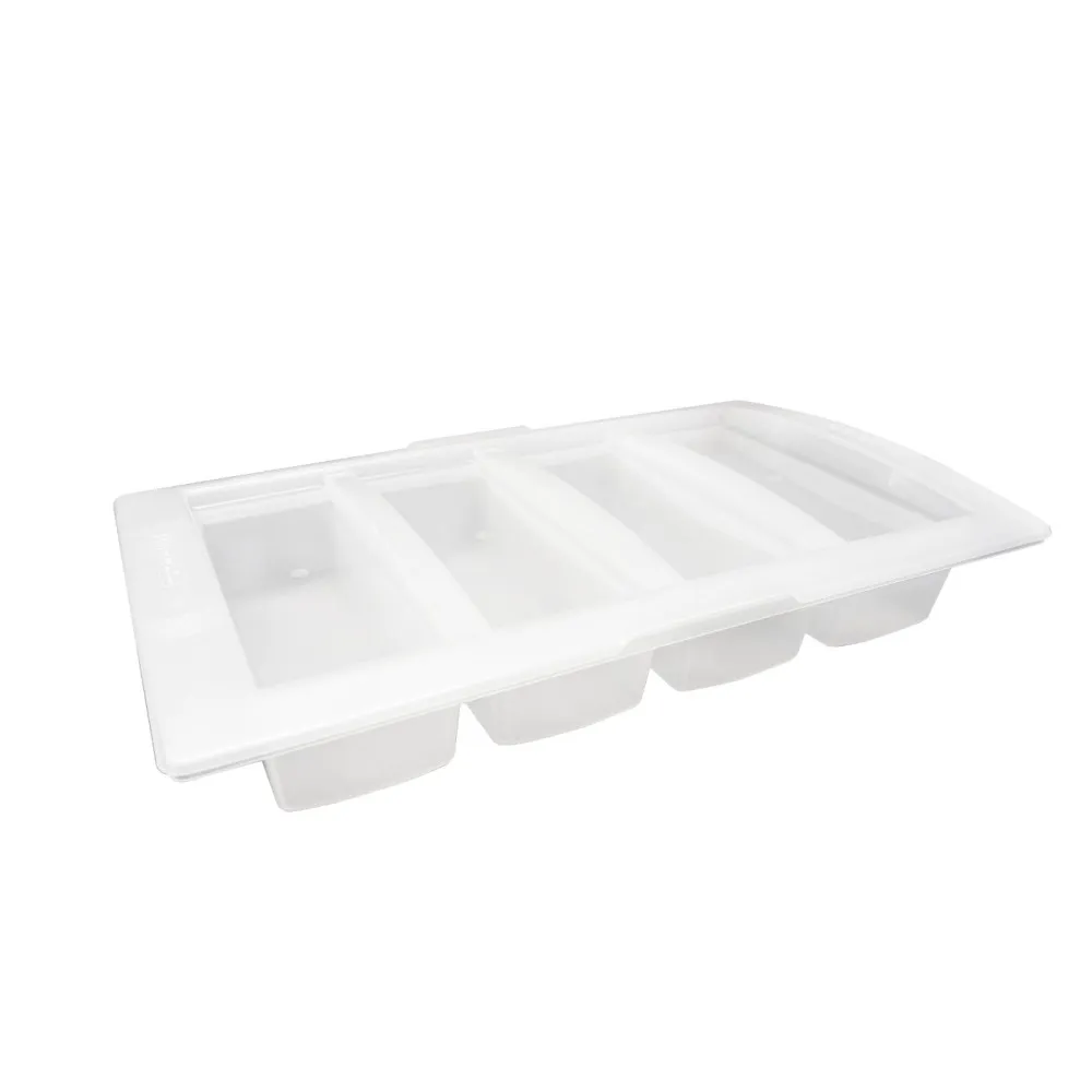 4-Compartment Food Organizer Box with Lid GN 1/1