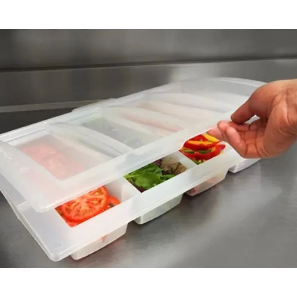 4-Compartment Food Organizer Box with Lid GN 1/1