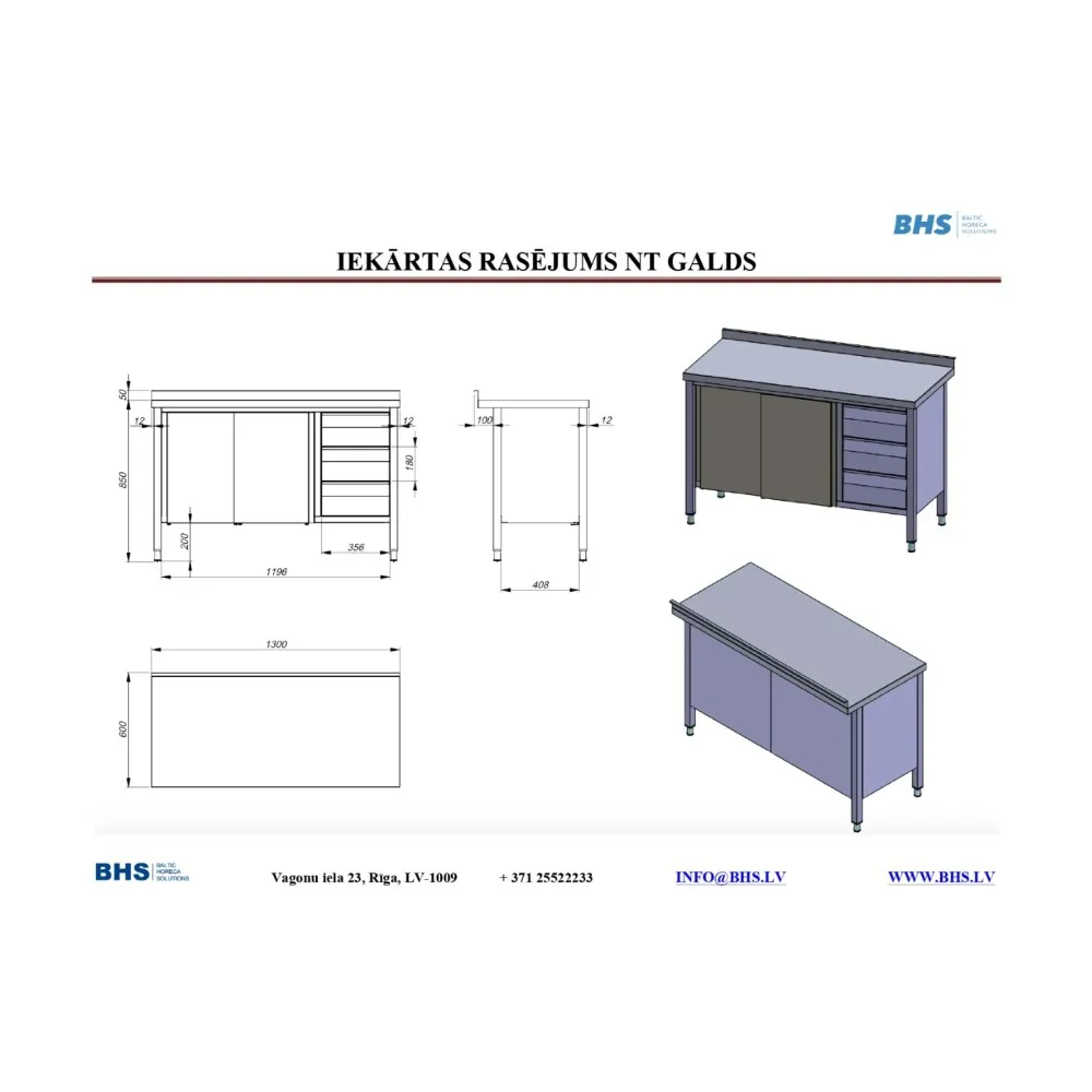 Stylish Kitchen Work Table with Hidden Storage