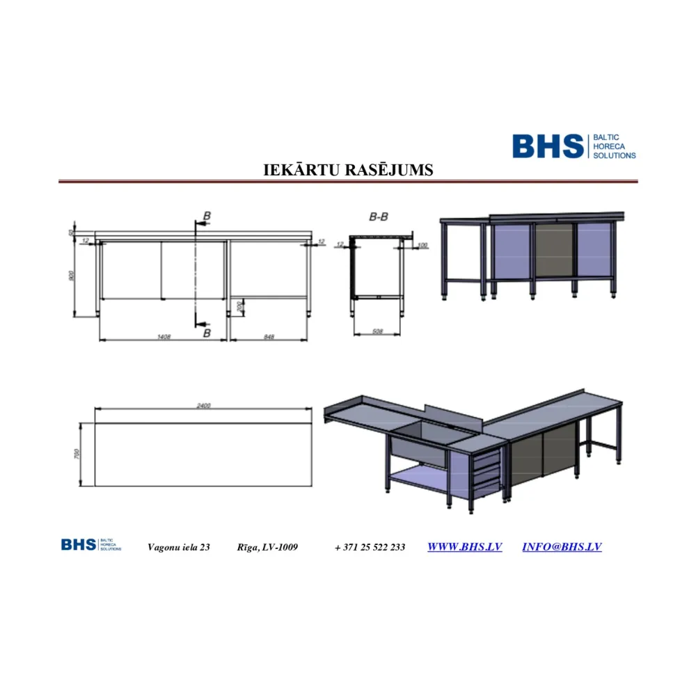 Heavy-Duty Metal Dishwashing Table with Pool Feature