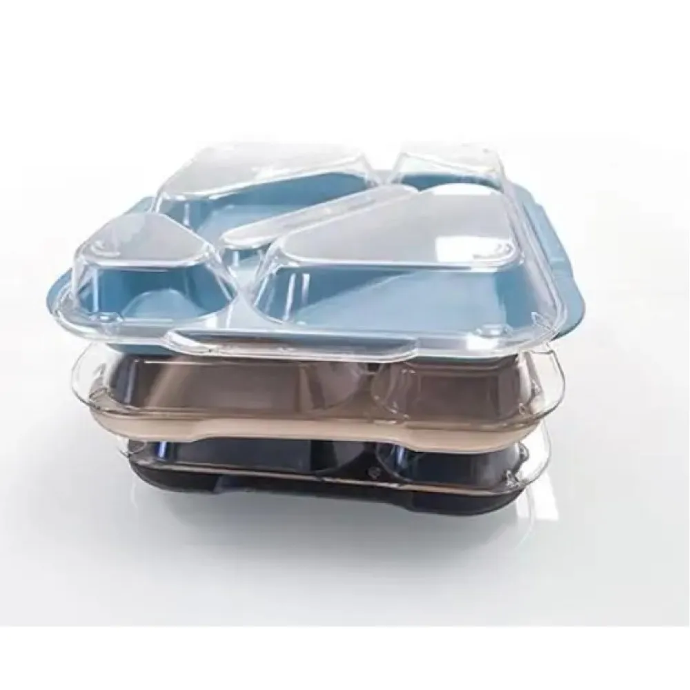 Couvercle transparent pour plateau à 5 compartiments