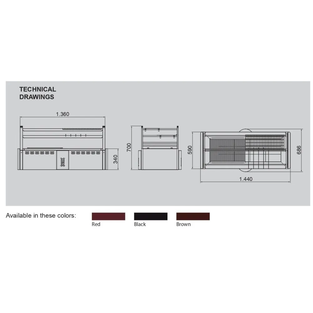 Robata-Style Charcoal Grill R120T for Gourmet Cooking