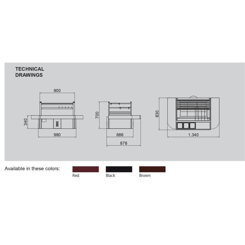 Japanese-Style Robata Charcoal Grill with Expandable Side Tables