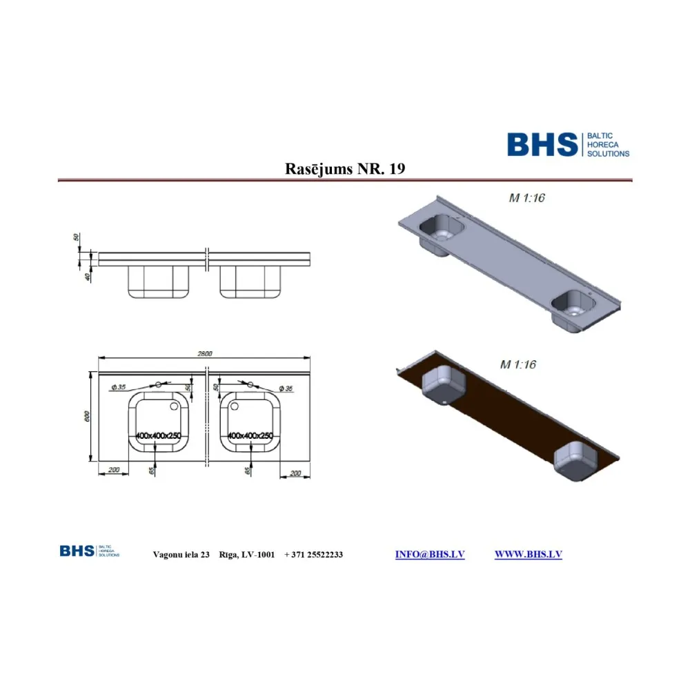 Innovative Double Sink Table NN57 for Labs