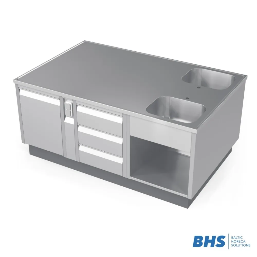 Innovative Work Table Island with Sinks for Culinary Experts