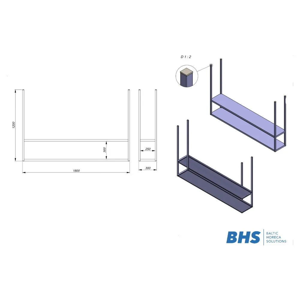 Dual Ceiling-Mounted Shelf Unit