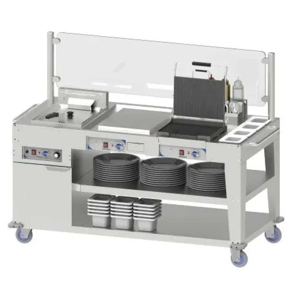 Compact Culinary Mobile Trolley