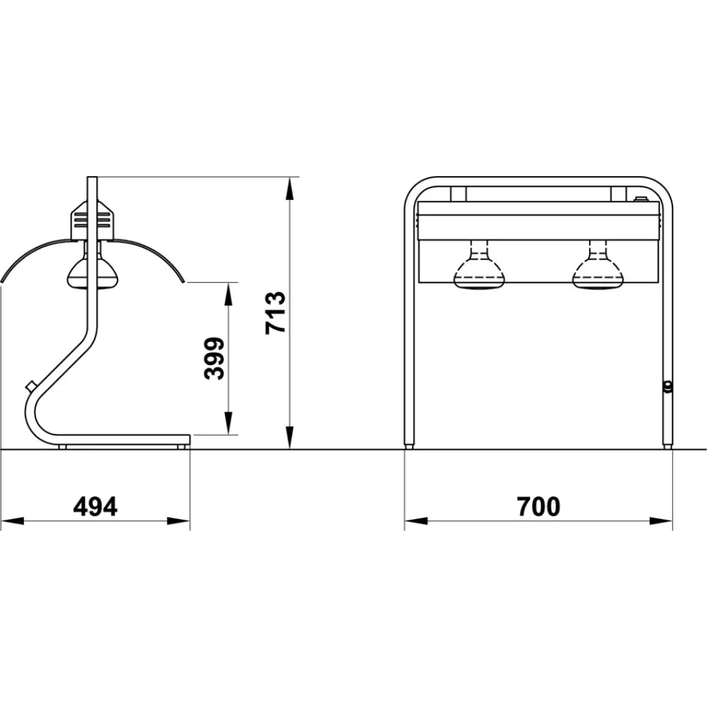 Cadre Autoportant avec Lampes Infrarouges 2/1 AL