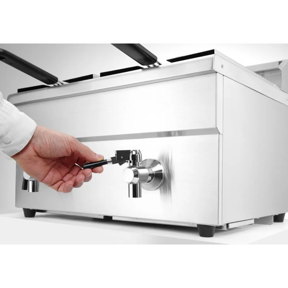 Dual 8L Induction Fryer with Outlet Tap