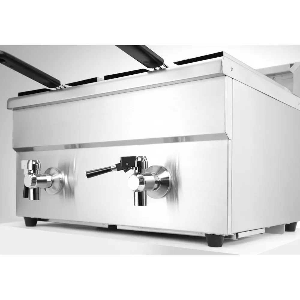 Dual 8L Induction Fryer with Outlet Tap