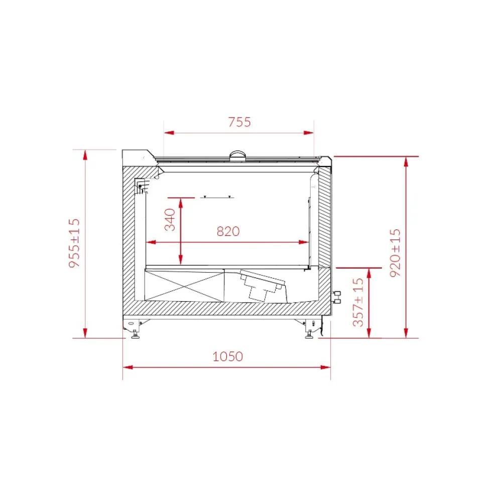 Vitrine ADVANTA REMOTE 2500 mm pour Crème Glacée